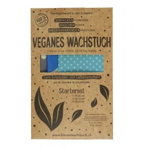 RapNika Wachstuch Starter Set VEGAN - 1 x S, 1 x M, 1 x L  Farben assortiert