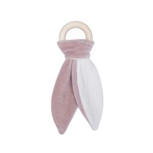 Wooly Organic - Crinkle Bunny Ears with Wooden Ring