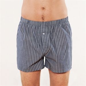 Living Crafts Herren-Boxer-Shorts aus Bio-Baumwolle  blau/weiss gestreift