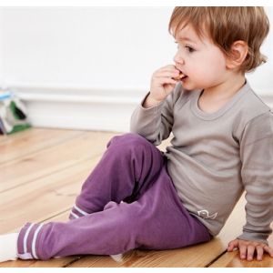 Living Crafts Mädchen-Hose aus Bio-Baumwolle Farbe: Aubergine