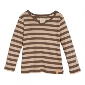 Living Crafts Mädchen Langarm-Shirt aus Bio-Baumwolle Farbe: Aprikose gestreift