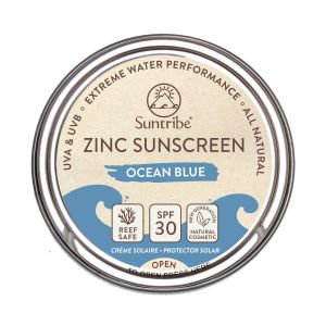 Suntribe - Bio-Zinksonnencreme - Gesicht & Sport - LSF 30 - blau