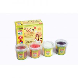 Ökonorm Nawaro SOFT-Knete, 4er Set Balu - orange, braun, weiß, schwarz