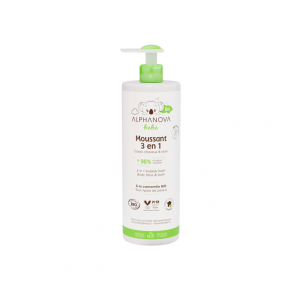 Alphanova Schaumgel für Babies - 3 in 1: Shampoo, Duschgel & Schaumbad - 500 ml     