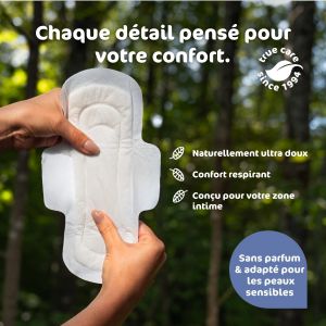 Naty serviettes nuit  - 100% compostable - 1 échantillon gratuit