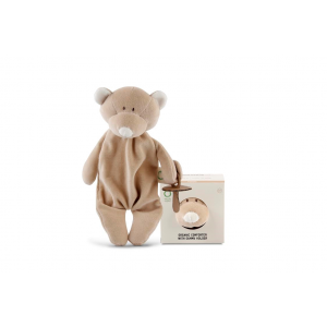 Wooly organic Teddy mit Schnullerhalter  
