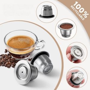 EcoConseils wiederverwendbare Kaffee-Kapsel Nespresso aus Edelstahl (Inox) 