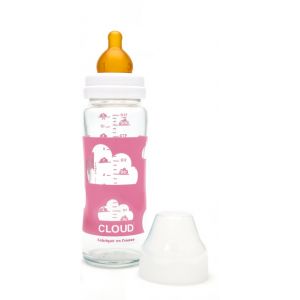 CLOUD Glas-Babyflasche "Charlotte" mit Kautschuk-Sauger - 330ml     