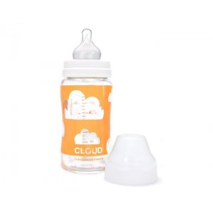 CLOUD Glas-Babyflasche "Louise" mit Silikon-Sauger - 240ml   