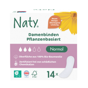 Naty Binden Normal - 14 Stk - 100% kompostierbar - 10% Rabatt ab 5 Pack   