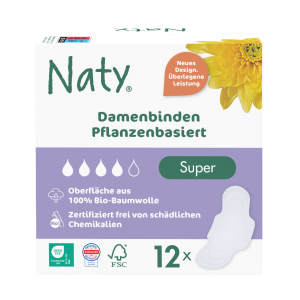 Naty Binden Super - 12 Stk - 100% kompostierbar - 10% Rabatt ab 5 Pack   