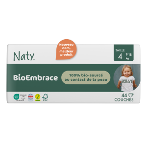 Naty couche bio Embrace maxi 7 - 18 kg - taille 4 - 44 pcs/ECOpaq.   