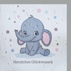 Hervorragend - Growing Paper Karte - Elefant (Deutsch)