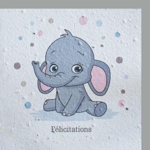 Hervorragend - französisch Growing Paper Karte  - Eléphant 