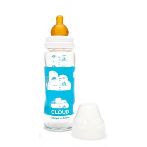 CLOUD Glas-Babyflasche "Jules" mit Kautschuk-Sauger - 330ml