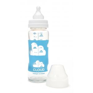 CLOUD Glas-Babyflasche "Jules"  mit Silikon-Sauger - 330ml