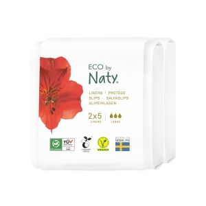 Naty Slipeinlagen gross Reisepack 5 x 2 Stk - 100% kompostierbar - 30% Kennenlernrabatt