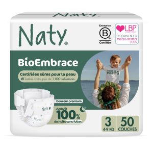 Naty couche Embrace midi  4 - 9 kg - taille 3 - 50 pcs/ECOpaq.   