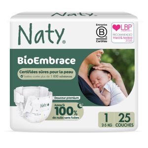 Naty couche Embrace nouveau né 2 - 5 kg - taille 1 - 25 pcs/paq.   