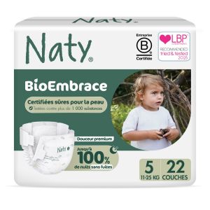 Naty couche Embrace junior 11 - 25 kg - taille 5 - 22 pcs/paq.   