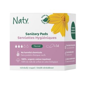 Naty serviettes regular 14 pcs - 100% compostable - 10% rabais dès 5 pcs   