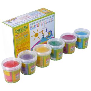 Ökonorm Nawaro SOFT-Knete, 6er Set "Einhorn Norman" - rot, orange, gelb, grün, türkis, violett