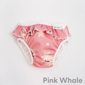 Imse Vimse couche piscine M 7 - 10kg- baleine rose avec jabot