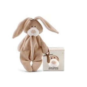 Wooly organic doudou BIO avec accroche-tétine lapin
