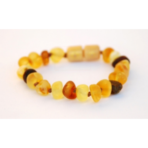 Bernsteinarmband tricolor matt