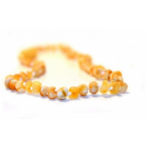 Bernsteinkette Barock milky matt