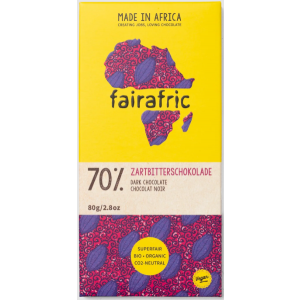 fairafric - vegane BIO Zartbitter Schokolade 70%  - 80g